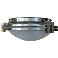 SUPERHUNTER SUPERHUNTER 15" Brushed Nickel Finish Flush Mount Fixture With Frosted White Opal Glass Shade