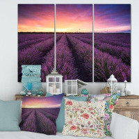 East Urban Home Sunrise & Dramatic Clouds Over Lavender Field XIII - Print