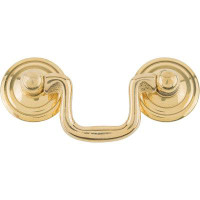 UNIQANTIQ HARDWARE SUPPLY Colonial Style Swan Neck Small Cast Brass Drawer Bail Pull ( Centers: 2" )