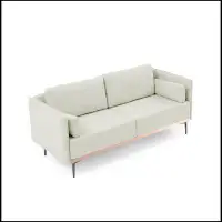 Wrought Studio Modern Sofa Couch With Stainless Steel Trim And Metal Legs For Living Room