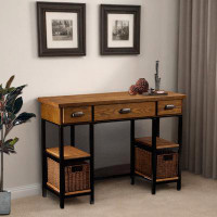 17 Stories Farmhouse-style desk with industrial charm.