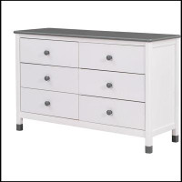 Latitude Run® Wooden Storage Dresser With 6 Drawers,Storage Cabinet For Kids Bedroom
