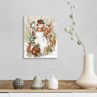 The Twillery Co. Meadowbrook Woodland Snowman by Susan Winget - Wrapped Canvas Painting