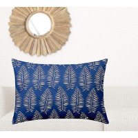 Bayou Breeze 24" X 36" Blue And White Zippered Tropical Lumbar Indoor Outdoor Pillow