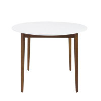 Lux Comfort Modern Walnut And White Oval Dining Table