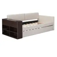 Latitude Run® Twin Size Upholstery Daybed With Storage Arm