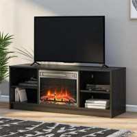 Ebern Designs Fireplace TV Stand For Tvs Up To 55", Black Oak