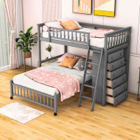 Harriet Bee Twin Over Full Bunk Bed With Storage