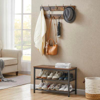 17 Stories Bench With Coat Hook And Shoe Rack