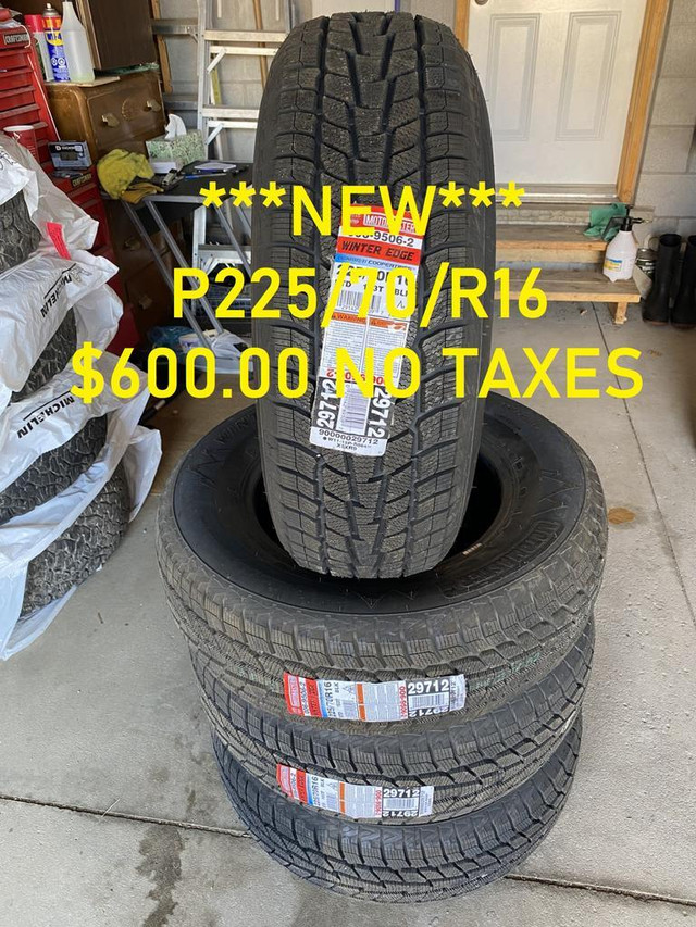 ***NEW*** 225/70/16 SNOW TIRES MOTOMASTER SET OF 4 $600.00 (NO TAXES) TAG#Q1933 (NEW2503201Q3) MIDLAND ONT. in Tires & Rims in Ontario
