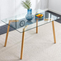 George Oliver Modern Minimalist Glass Dining Table