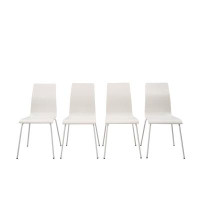 Wrought Studio Set Of 4 White Chairs With Chrome Legs