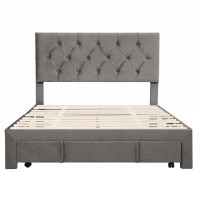 Ebern Designs Storage Bed Velvet Platform Bed With A Big Drawer