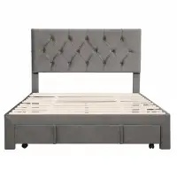 Ebern Designs Storage Bed Velvet Platform Bed With A Big Drawer
