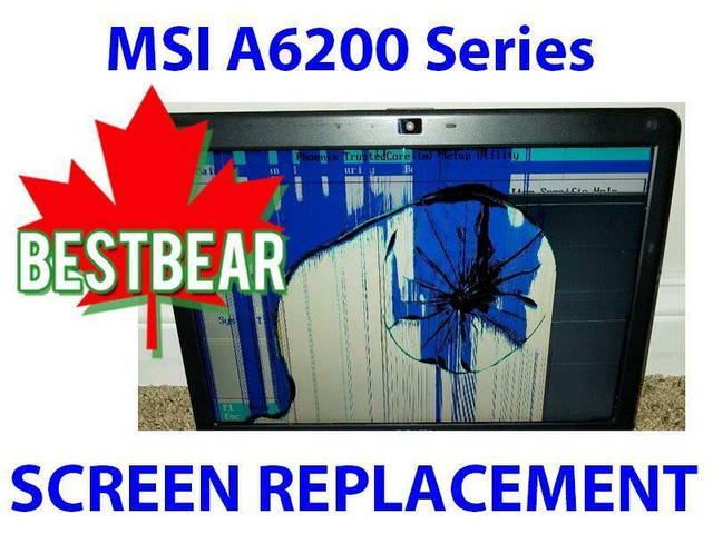Screen Replacement for MSI A6200 Series Laptop in System Components in Toronto (GTA)