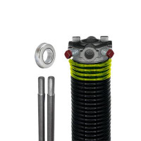 G.A.S. Hardware Garage Door Torsion Springs, 207 x 2 x 25 Black Cone Left Hand Wound for Right Side w/ 1" Bearing & Bars