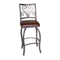 Canora Grey Alexander 30" Barstool With Brown Leather