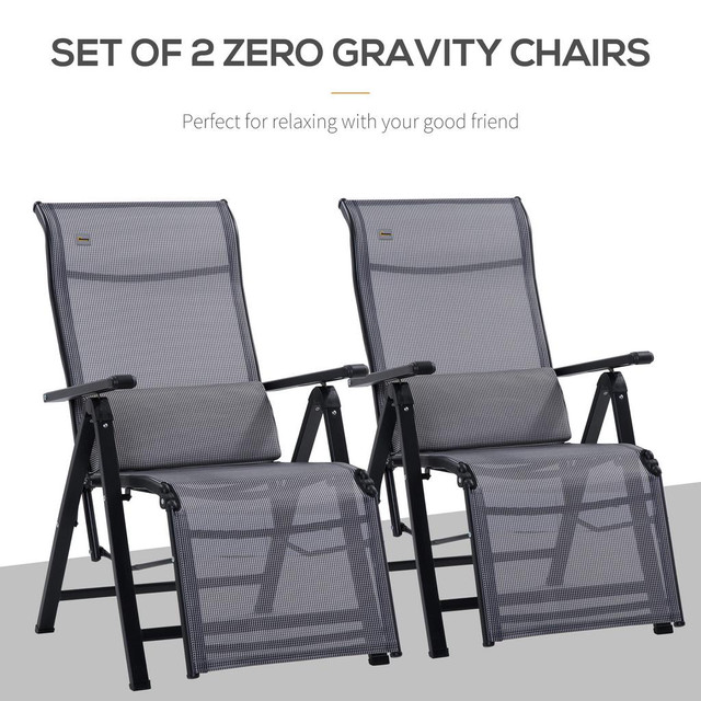 Lounge Chair Set 25.5" x 27.5" x 43.75" Gray in Patio & Garden Furniture - Image 4