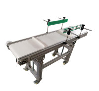 Open Box Electric Conveyor Mesa with Double Fence PVC Belt for Packing 1.5m(Long)*0.3m(Wide) 110V 120W 230031