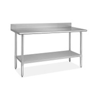 Stainless Steel Table with Knife Holder & Bottom Shelf