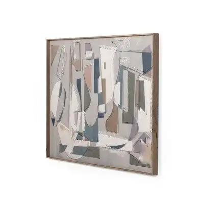 A shapely abstract work by Bangkok-based art house Coup Desprit. Framed within rustic walnut with te...