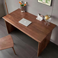 Recon Furniture 55.12" Walnut-colour Rectangular Solid Wood Desk,2-drawer