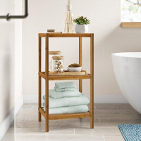 Dotted Line™ Chet 14.5" W x 28.5" H x 13" D Solid Wood Free-Standing Bathroom Shelves