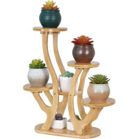 Winston Porter Tiered Bamboo Plant Stand 4 Tier Plant Stands Window Sill Shelf For Plants Indoor Small Succulent Plant P