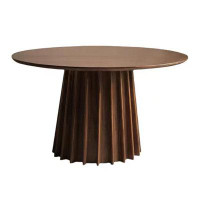 Millwood Pines Nordic simple leisure creative all solid wood round dining table.