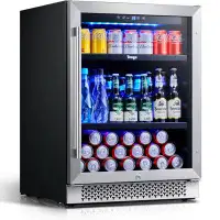 Yeego Yeego 24'' 180 Can Freestanding/Built-in Reversible Door Hinge Beverage Refrigerator