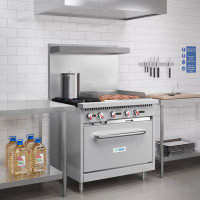 KoolMore 36 in. 2 Burner Commercial Natural Gas Range with 24 in. Griddle in Stainless-Steel (KM-CRG36-NG)