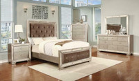 Lily 4 Pcs Bedroom Set (Queen Bed, 1 Night Stand, Dresser/Mir)