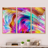 Wrought Studio Beyond Painter Palette - Abstract Framed Canvas Wall Art Set Of 3
