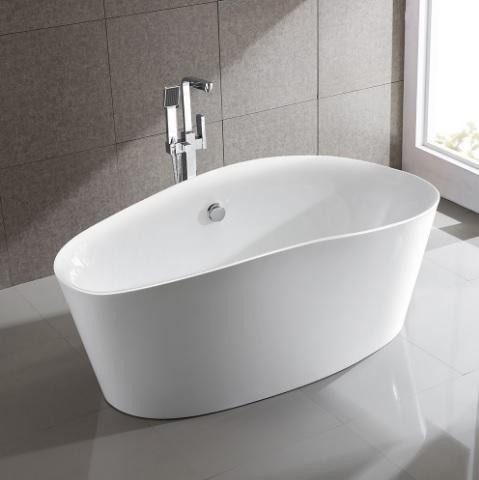 Grasse 67 in. Freestanding Oval Acrylic Bathtub in High Gloss, Deep Soaking, White w Center Drain, Seamless Joint BHC in Plumbing, Sinks, Toilets & Showers