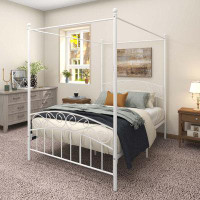 Charlton Home Full Size Metal Canopy Bed Frame