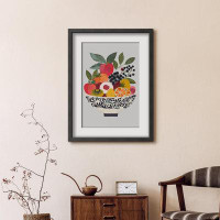 wall26 Bountiful Harvest Colourful Fruit Bowl Illustration Relax/Calm Warm Artwork