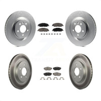 Front Rear Coated Disc Brake Rotors And Ceramic Pads Kit For Ford Mustang KGC-100751