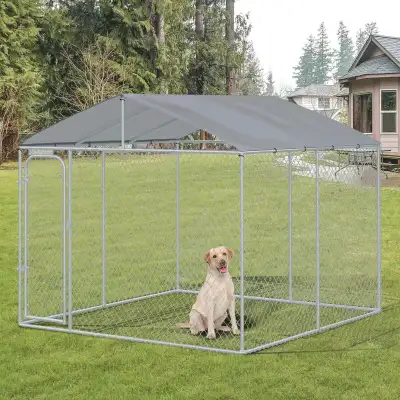 Give your furry friend the perfect home with this dog kennel, featuring rust-resistant wire, a sturd...
