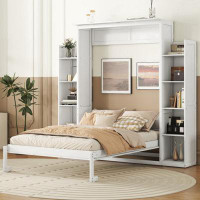 Wenty Murphy Bed Wall Bed With Shelves And LED s,