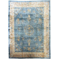 Landry & Arcari Rugs and Carpeting Peking One-of-a-Kind 10'1" x 12'2" 1900s Area Rug in Blue/Sky Blue/Cream