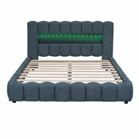 Ivy Bronx Upholstered Platform Bed With LED Headboard And USB