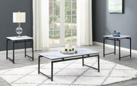 Occasional Table Sets 3PC Occasional Set w/ White and Dark GunMetal