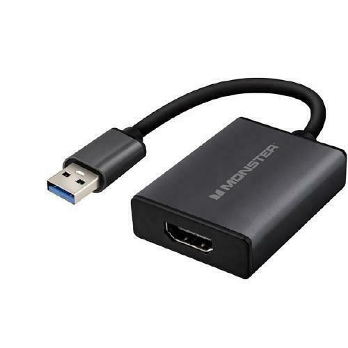 MONSTER USB 3.0 To HDMI Adapter - 2K - 1080p Quality -  Connect a Laptop to a TV/Monitor - Black in General Electronics