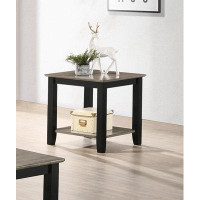 Red Barrel Studio End Table With Open Shelf In Dark Brown And Grey
