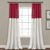 Wade Logan Altheria Linen Button Window Curtain Panel Single Off White 40X108