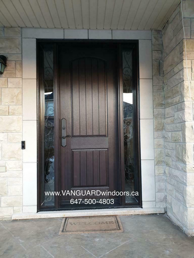 Entry doors: steel doors, fiberglass door, wrought iron, patio doors, windows, handles, locks, pullbar handle, BIG SALE! in Windows, Doors & Trim in Ontario - Image 2