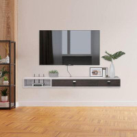 Latitude Run® Latitude Run® Floating TV Shelf, 55'' Wall Mounted Floating TV Stand Unit Media Console Wall TV Console Ca