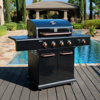 Kenmore Kenmore 4-Burner Propane Gas Grill with Searing Side Burner in Black with Copper Accents