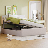 Latitude Run® Queen Size Sleigh Bed With Side-Tilt Hydraulic Storage System