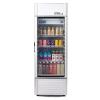 Premium Levella 6.5 Cu. Ft. Commercial Upright Display Refrigerator Glass Door Beverage Cooler In Silver